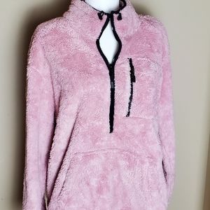 NWT Victoria's Secret PINK Sherpa Half Zip Large